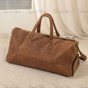 Hand Crafted Full Grain Buffalo Leather Duffle <b>Travel</b> <b>Bags</b> Stylish Retro Design Zipper Closure Personalized Mens Duffle <b>Bags</b> - Product Image 2
