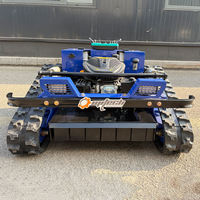 Pemotong Rumput Pintar Nirkabel Baru dengan Remote Control, Robot Pemotong Rumput Crawler untuk Lapangan Golf dan Lereng