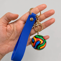 3D PVC Fußball-Schlüsselanhänger Weicher Gummi-Fußball-Schlüsselring Individuell Bedrucktes Silikon-Armband Schlüsselband Event-Sport-Schlüsselanhänger