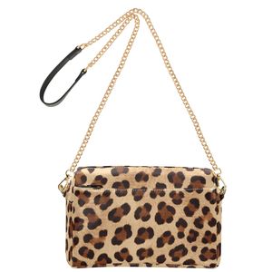 Bolso Bandolera con Estampado de Leopardo para Mujer, Bolso de Hombro Clásico con Cadena, Bolso Cuadrado Pequeño de Cuero con Cremallera para Fiestas y Uso Diario - Product Image 2