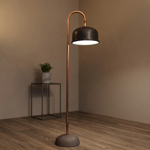 Industrial <b>Black</b> Metal Frame E27 LED Adjustable Height Floor Lamp with Square Glass <b>Shade</b> for Living Room Bedroom Entryway - Product Image 2