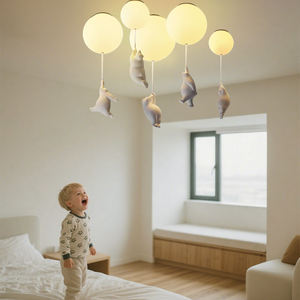 Indoor Bear LED Ceiling <strong>Light</strong> Cartoon Balloon Three Colors Dimmable Ceiling Lamp Children's Bedroom Living Room Lighting <strong>Fixture</strong> - Product Image 1