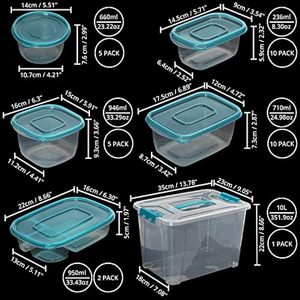 Brand New High Quality Eco-Friendly Modern Set 7 Transparent PET Food Storage Containers 0-1L Capacity Injection Technology - Product Image 2