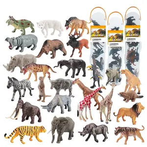 Simulated mini wild animals prehistorical animals North American fauna model storage box set model decoration