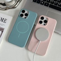 Nouvel Étui de Téléphone à Recharge Magnétique en TPU Couleur Unie Effet Peau, Conçu pour iPhone 11 12 13 14 15 16 17 Pro Max Plus (Modèle 2026)