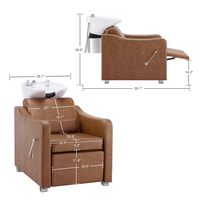 Chaise-lit de lavage de cheveux de salon moderne avec bol