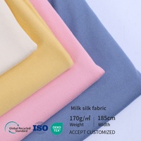 Tissu DTY haute élasticité en polyester et élasthanne, doux, respirant, effet soie de lait, teint uni, pour vêtements de sport et d'extérieur estivaux
