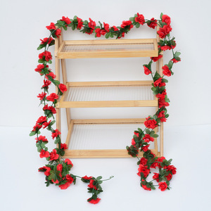 Guirlande de roses artificielles en soie pour décoration de mariage et de maison, 45 pétales, faite à la main, plante grimpante en plastique - Product Image 2