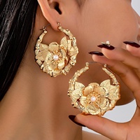 Anting-anting kupu-kupu bunga simpul bambu berlian klasik personalisasi mode ukuran besar