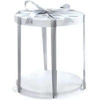 Boîtes à Gâteau d'Anniversaire Transparentes Pas Chères en Gros 18/22cm, Boîtes d'Emballage Cadeau en PET pour Ours en Rose, Mariage, Fête, Noël