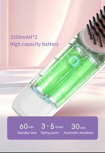 Woman Portable Comb Heating Feature Stainless Steel Teeth Cordless Hair Straightening - Product Image 5