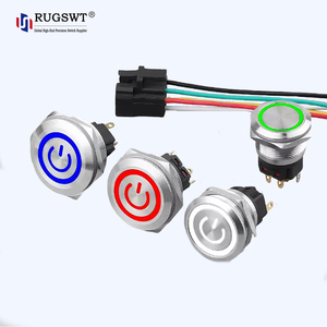 Interruttore a pulsante in metallo illuminato IP67 da 22mm 2NO2NC con LED R/<span class=keywords><strong>G</strong></span>/<span class=keywords><strong>B</strong></span>/<span class=keywords><strong>Y</strong></span>/W, tipo blocco/momentaneo - Product Image 4