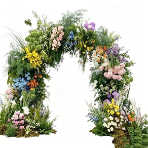 Elegant Half Circle Flower <b>Backdrop</b> <b>Stand</b> For Birthday Banquet Engagement Party And Photo Booth Shooting - Product Image 5