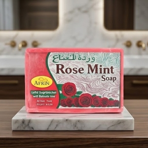 Afrin <b>Rose</b> Mint <b>Soap</b> Herbal Bathing Bar Enriched With Essential Oils For All Skin Types Refreshing Cooling Formula Pack - Product Image 6