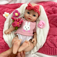 Poupée Reborn en Silicone Petite Taille 12 pouces, Yeux Ouverts, Jouet Compagnon pour Enfants, Poupée DIY