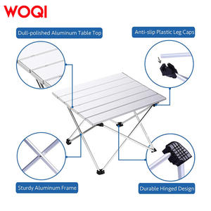 Mesa plegable ligera de aluminio Woqi de 39x35x32 cm con base cruzada, portátil para exteriores, para pícnic, camping, viajes y pesca. - Product Image 4