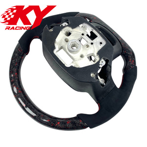 Volant de direction en fibre de carbone forgée rouge sur mesure haut de gamme pour Ford Raptor F150 XLT F250 F350 avec affichage LED du régime moteur - Product Image 3