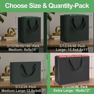 Sac en papier haut de gamme avec poignée, imprimé avec logo, pour promotion, cadeau, shopping, bijoux, or et noir - Product Image 2
