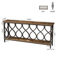 Table console industrielle Tribesigns de 70,9 pouces, table d'entrée à 2 niveaux pour salon, couloir, derrière le canapé, brun rustique