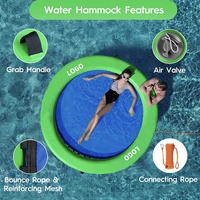 Hamac aquatique gonflable de 8 pieds, pont flottant rond, anneau flottant pour plusieurs personnes