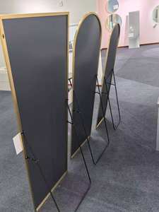 Decoración clásica para el hogar Espejo de pie de longitud completa con marco de aleación de aluminio templado Espejo de pared con marco de metal sin luz - Product Image 3