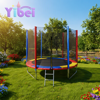 Trampolín Redondo de 8-16 Pies a Precio de Fábrica con Red Protectora Colorida para Uso en Interiores y Exteriores, para Diversión Infantil y Ejercicio en Gimnasio