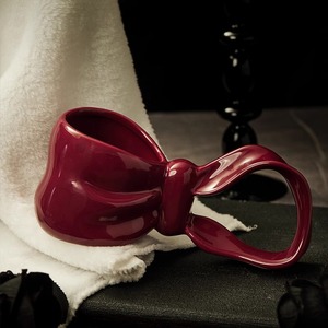 <span class=keywords><strong>Tasse</strong></span> à café en céramique à long manche avec nœud, design créatif et haut de gamme, style classique, cadeau idéal pour les petites amies - Product Image 2