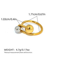 Bague boule en acier inoxydable à la mode pour les femmes en gros étanche accessoires féminins sur la main mode dames bijoux cadeaux
