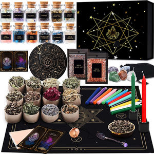 Natürliche Kristall-Hexerei-Box Stein-Sets Trockenblumen Anpassbares Logo Heilkerzen-Set Hexenmagie Quarz-Chips für Geschenksets - Product Image 1