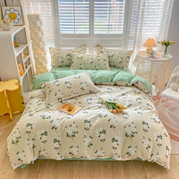 Ensemble de literie en coton brossé imprimé en cachemire pour la maison, 4 pièces, taille Queen King, housse de couette personnalisée