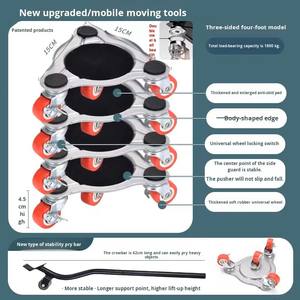 Herramienta Multifuncional para Mover Objetos Pesados con <span class=keywords><strong>Ruedas</strong></span> Universales y Marco Triangular - Product Image 4