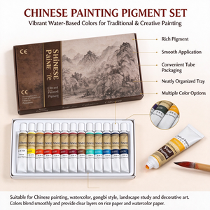 Set Professionale di Pigmenti per Pittura Cinese, <span class=keywords><strong>Colori</strong></span> Tradizionali per Pittura a Inchiostro Sumi-e, Forniture per Belle Arti, Confezione Regalo - Product Image 2