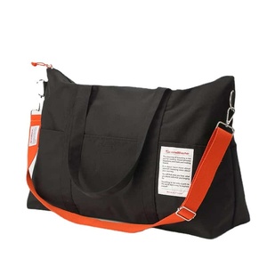 Bolsa de viaje de gran capacidad para hombres y mujeres, bolso de hombro impermeable con correa naranja, equipaje informal para el trayecto diario - Product Image 6