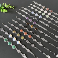 Bracelet rond à la mode en pierres semi-précieuses, perles colorées en cristal de quartz et en quartz rose, modèle de bijoux en améthyste