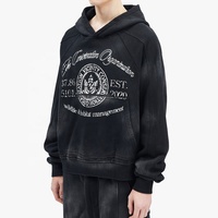 Sweat-shirt à capuche unisexe surdimensionné en coton épais, imprimé graphique vintage, design personnalisé OEM, streetwear pour hommes