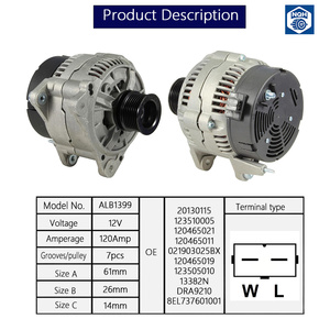 Alternador de Coche de 12V 120A 7S para Volkswagen <span class=keywords><strong>Corado</strong></span> Golf Passat OE 120465011 120465019 120465021 - Product Image 2