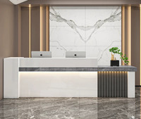 Nouveau design moderne Bureau de réception en marbre Meubles de salon Bureau de réception Table de hall avec lumière LED