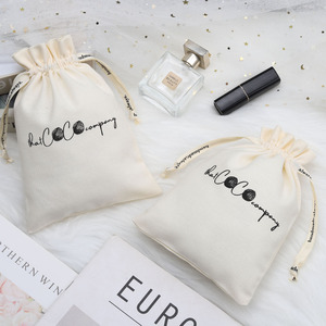 Sac à cordon en coton et lin tendance, personnalisable avec logo imprimé, pour chaussures, parfums, emballage cadeau, pochette anti-poussière - Product Image 4
