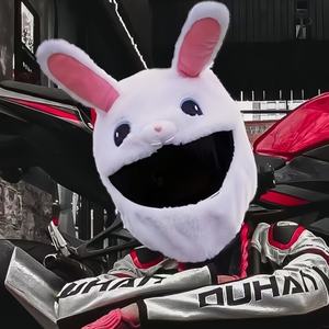 Housse de <span class=keywords><strong>casque</strong></span> de <span class=keywords><strong>moto</strong></span> moins chère, housse en peluche personnalisée, housse de <span class=keywords><strong>casque</strong></span> amusante avec oreilles de lapin, plusieurs couleurs disponibles - Product Image 2