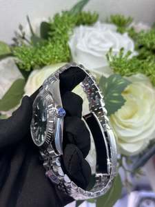 Reloj Mecánico Automático de Alta Calidad con Correa de Acero Inoxidable Plateada y Esfera Verde, Reloj de Pulsera con Calendario al por Mayor - Product Image 6