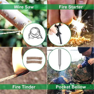 Boîte à outils de survie en plein air 17 en 1, kit de camping multifonctionnel, équipement d'urgence en acier inoxydable pour l'aventure en pleine nature - Product Image 3