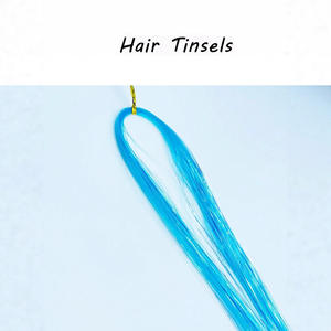 เส้นผมปลอมแบบตรง 18 นิ้ว/46 ซม. สีทองเลเซอร์ สีเงิน ใช้สำหรับงานปาร์ตี้ แข็งแรง ทนทาน - Product Image 4