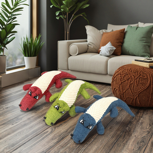 Manufacturer Funny Crocodile Design <strong>Dog</strong> Plush <strong>Toys</strong> Green Blue <strong>Purple</strong> Colors Chew Squeaky Pet <strong>Toys</strong> - Product Image 1