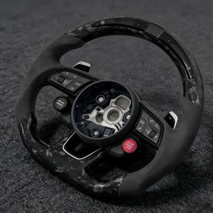 Volant en fibre de carbone forgée et suède LED pour Audi TT R8 S3 S4 S5 S6 S7 RS3 RS4 RS5 RS6 A6 RS <span class=keywords><strong>Q5</strong></span> Q6 A4 A5 – Vente en gros et au détail - Product Image 2