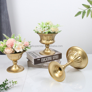 A-278 Hot Selling Vintage <strong>Flower</strong> Pot Wedding Centerpieces <strong>Vase</strong> Golden Metal <strong>Vases</strong> for Home Wedding Decor - Product Image 3
