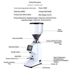 Molinillo de Café Eléctrico Semiautomático Profesional Italiano Atom Commercial, con Muelas de 60 mm, Modelo LD-022, para Uso Doméstico y Hotelero - Product Image 4