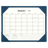Tapis de bureau carré en cuir PU avec calendrier, grand bloc-notes minimaliste pour la planification, les notes et l'organisation du travail