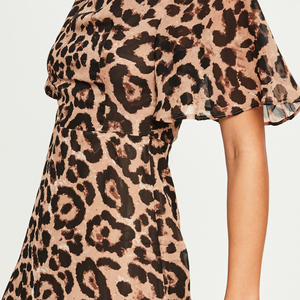 Vendita calda Donna Sexy Della Stampa Del Leopardo Ultimo <span class=keywords><strong>Vestito</strong></span> Da Modo - Product Image 3