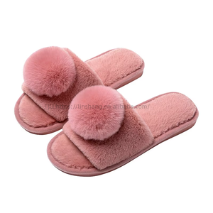 Mignonnes pantoufles en peluche chaudes d'hiver pour femmes, à bout ouvert, pour l'intérieur et l'extérieur - Product Image 5