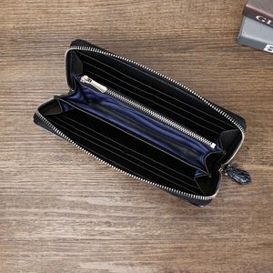 Pochette vintage artisanale pour homme avec motif ventre de crocodile, porte-cartes multiples, portefeuille long - Product Image 4
